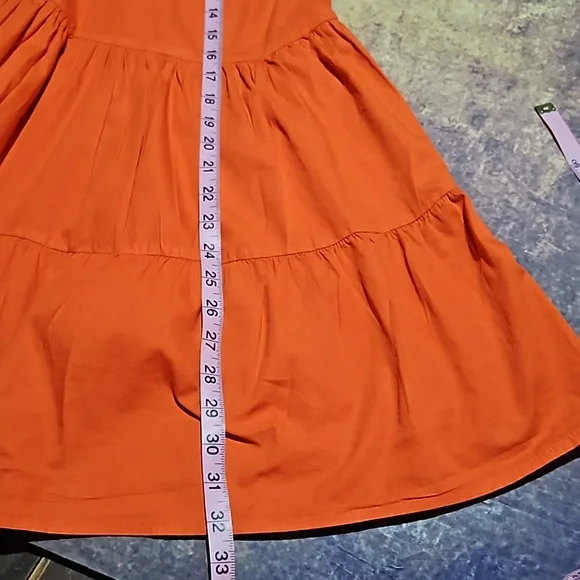Japna | Orange Cotton Ruffled Mini Dress - Picture 6 of 6